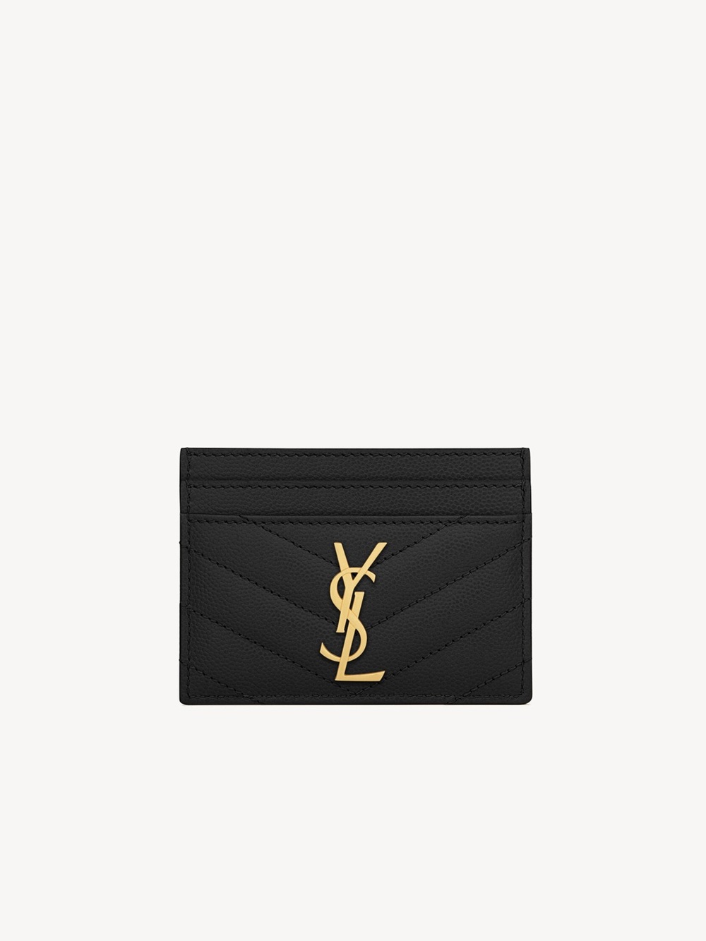 Saint Laurent Monogram Quilted Leather Cardholder - Black